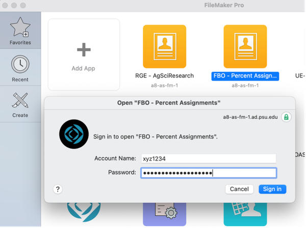 Open a database